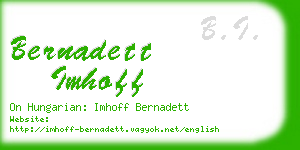 bernadett imhoff business card